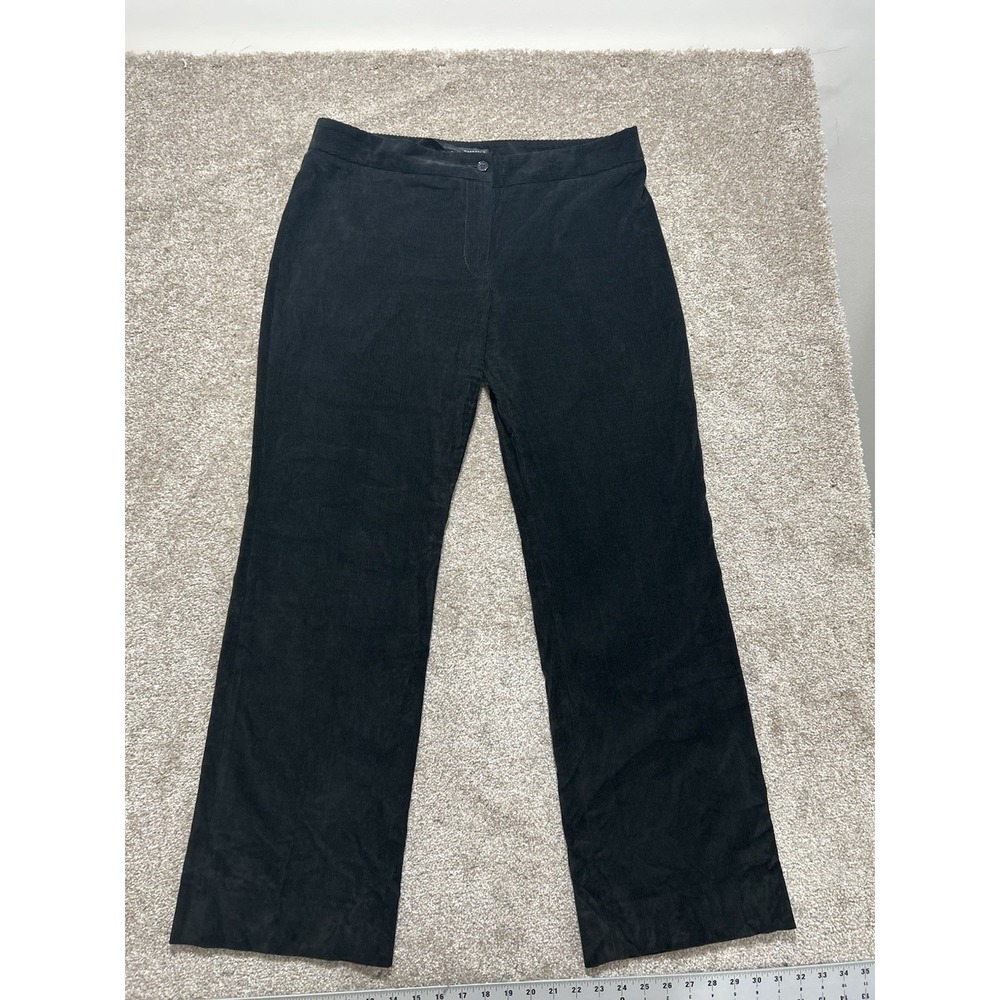 Dolce&Gabbana Men's IT 48 US 32 Corduroy Black Pants Vintage 90s Leather Plate